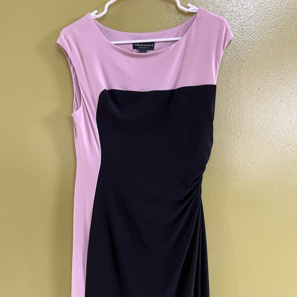 Pink & Black Sleeveless Sheath Dress